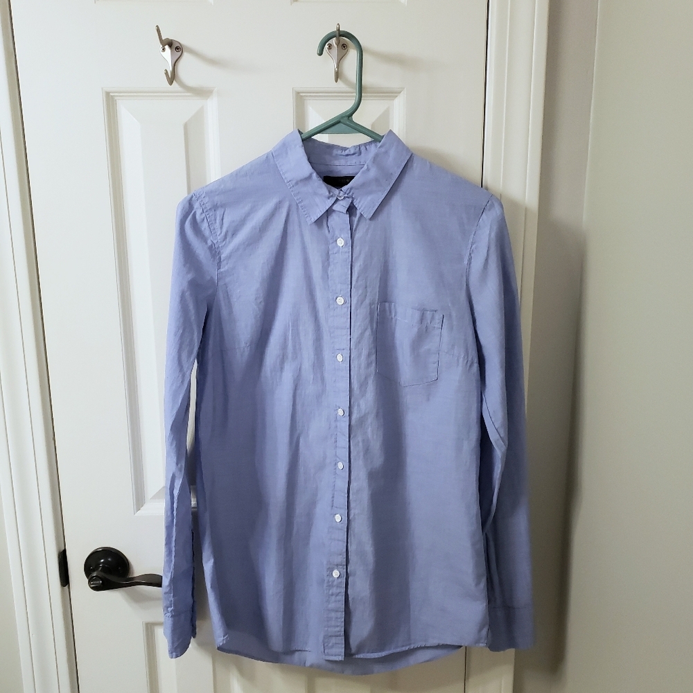 J. Crew Light Blue Women's Button Up Shirt Size 6Tall
